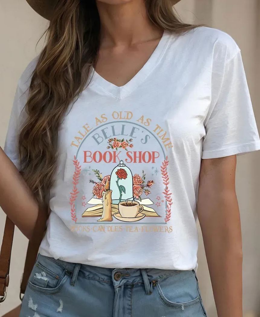 Vintage Tale As Old As Time V-Neck Tee