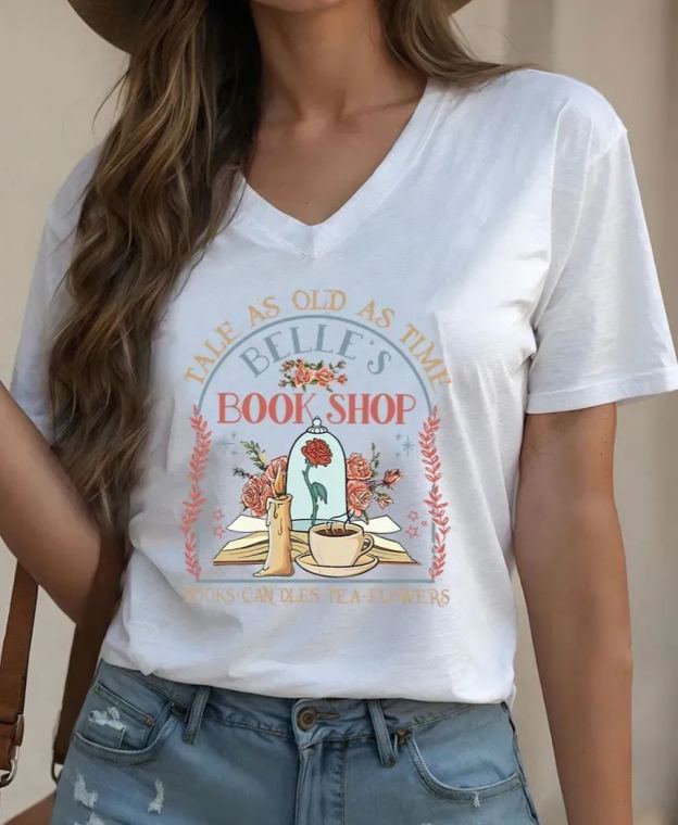 Vintage Tale As Old As Time V-Neck Tee