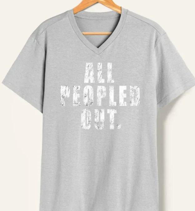 Vintage All Peopled Out V-Neck Tee