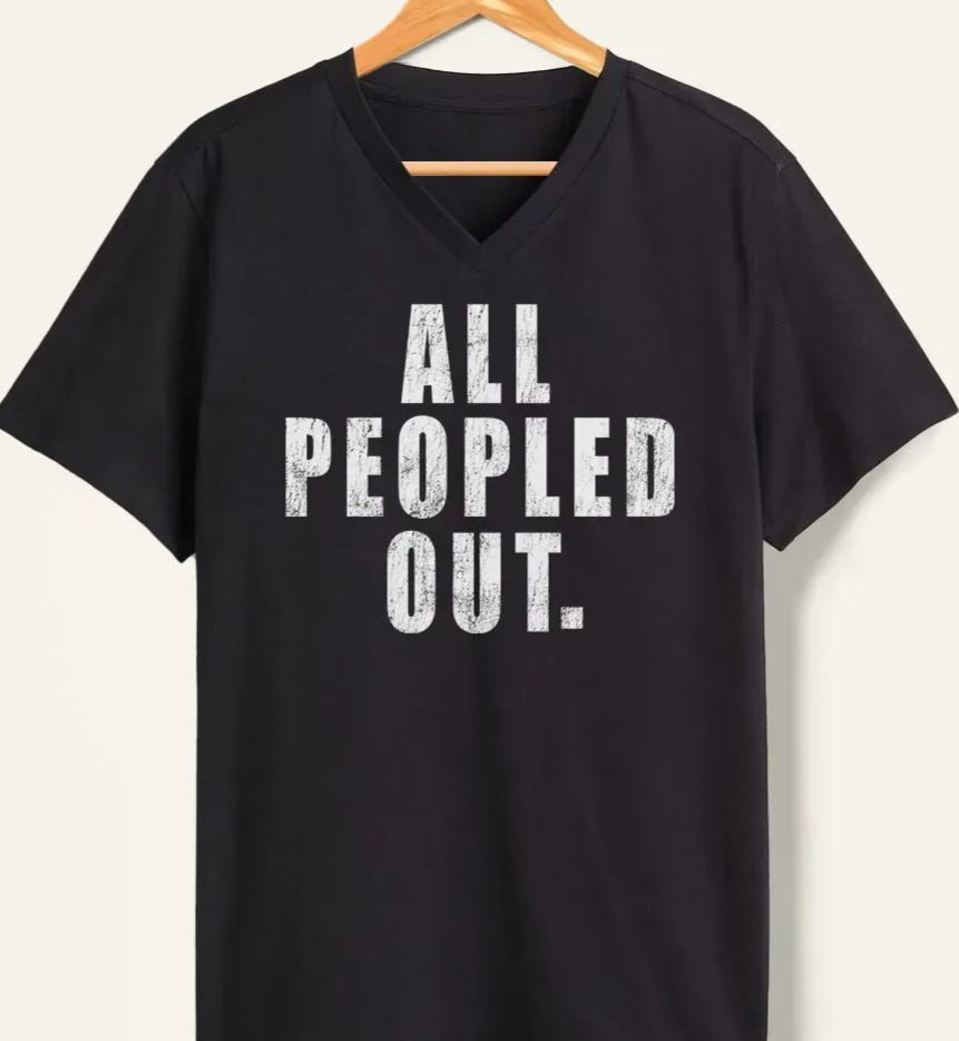 Vintage All Peopled Out V-Neck Tee