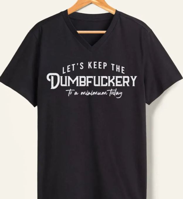 Vintage Let'S Keep The Dumbfuckery To A Minimum Today V-Neck Tee