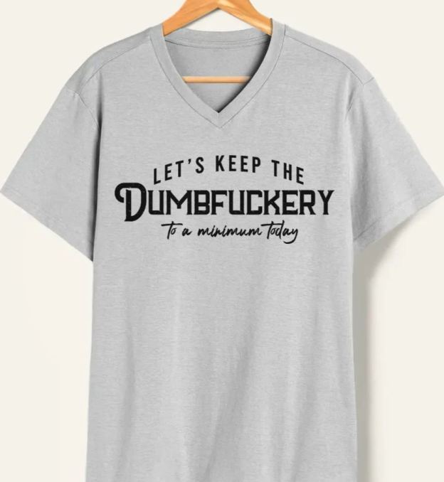 Vintage Let'S Keep The Dumbfuckery To A Minimum Today V-Neck Tee
