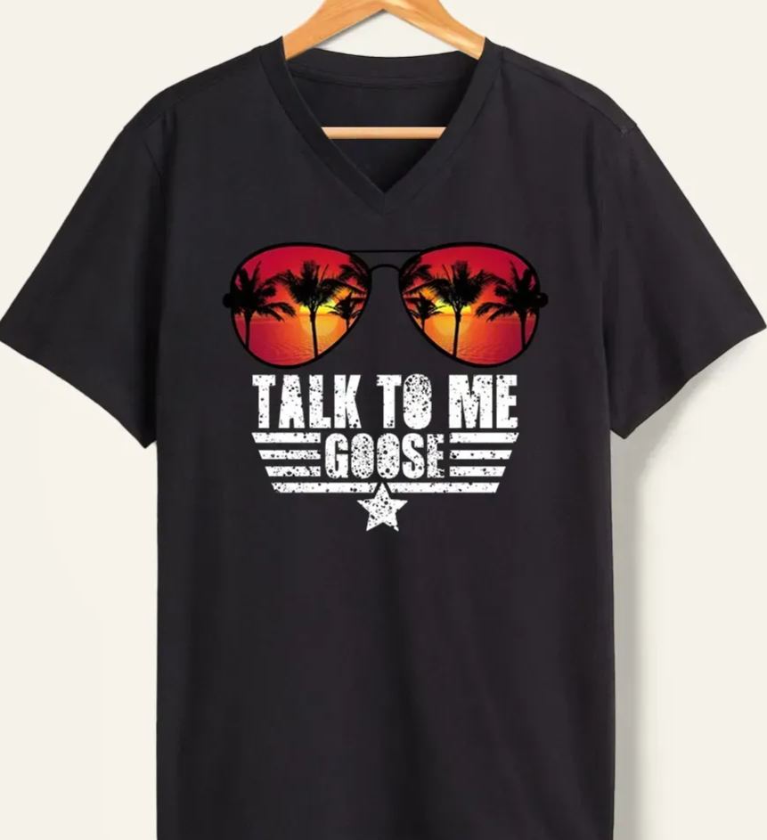 Vintage Talk To Me Goose V-Neck Tee
