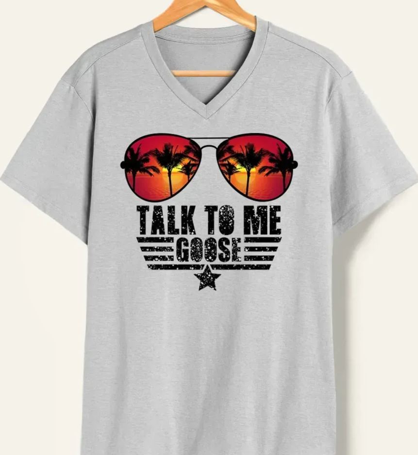 Vintage Talk To Me Goose V-Neck Tee