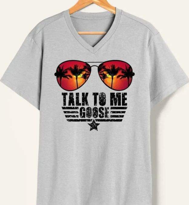 Vintage Talk To Me Goose V-Neck Tee