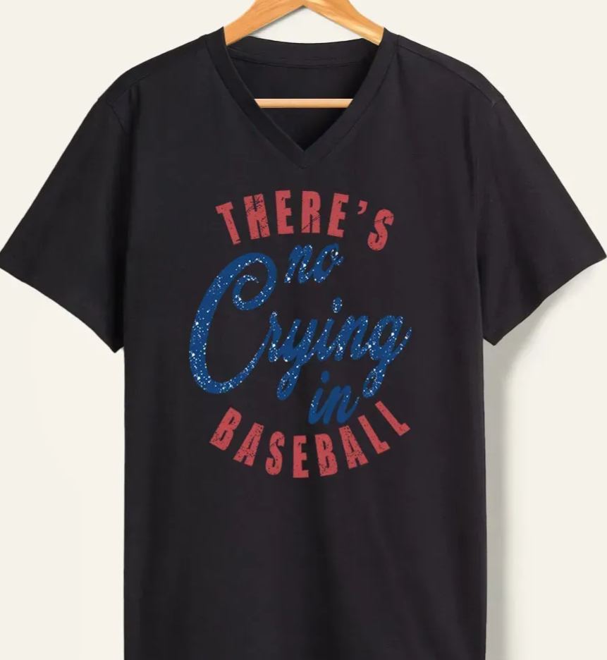 Vintage There's Is No Crying In Baseball V-Neck Tee