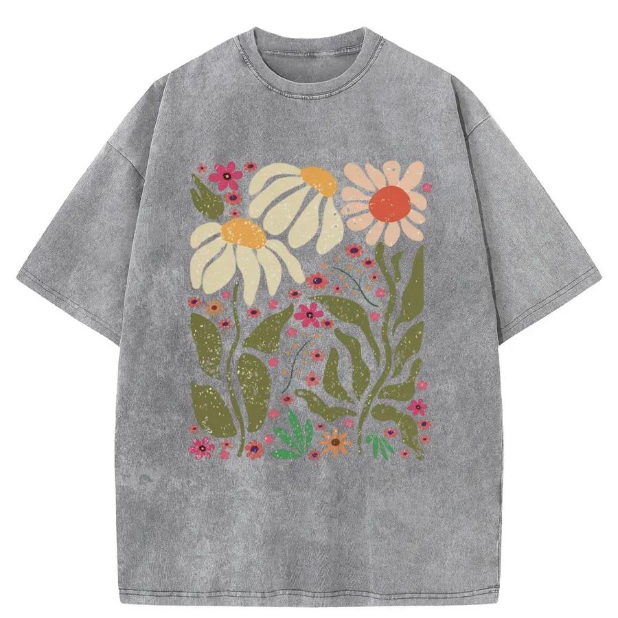 Vintage Hippie Flower Washed T-Shirt