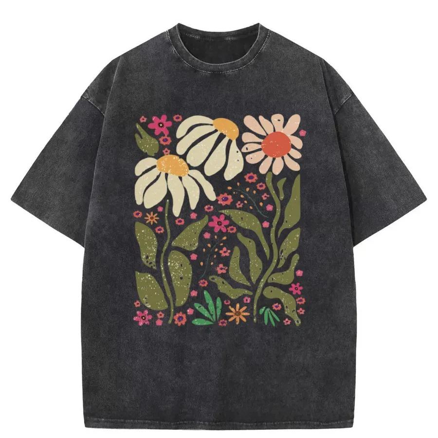 Vintage Hippie Flower Washed T-Shirt