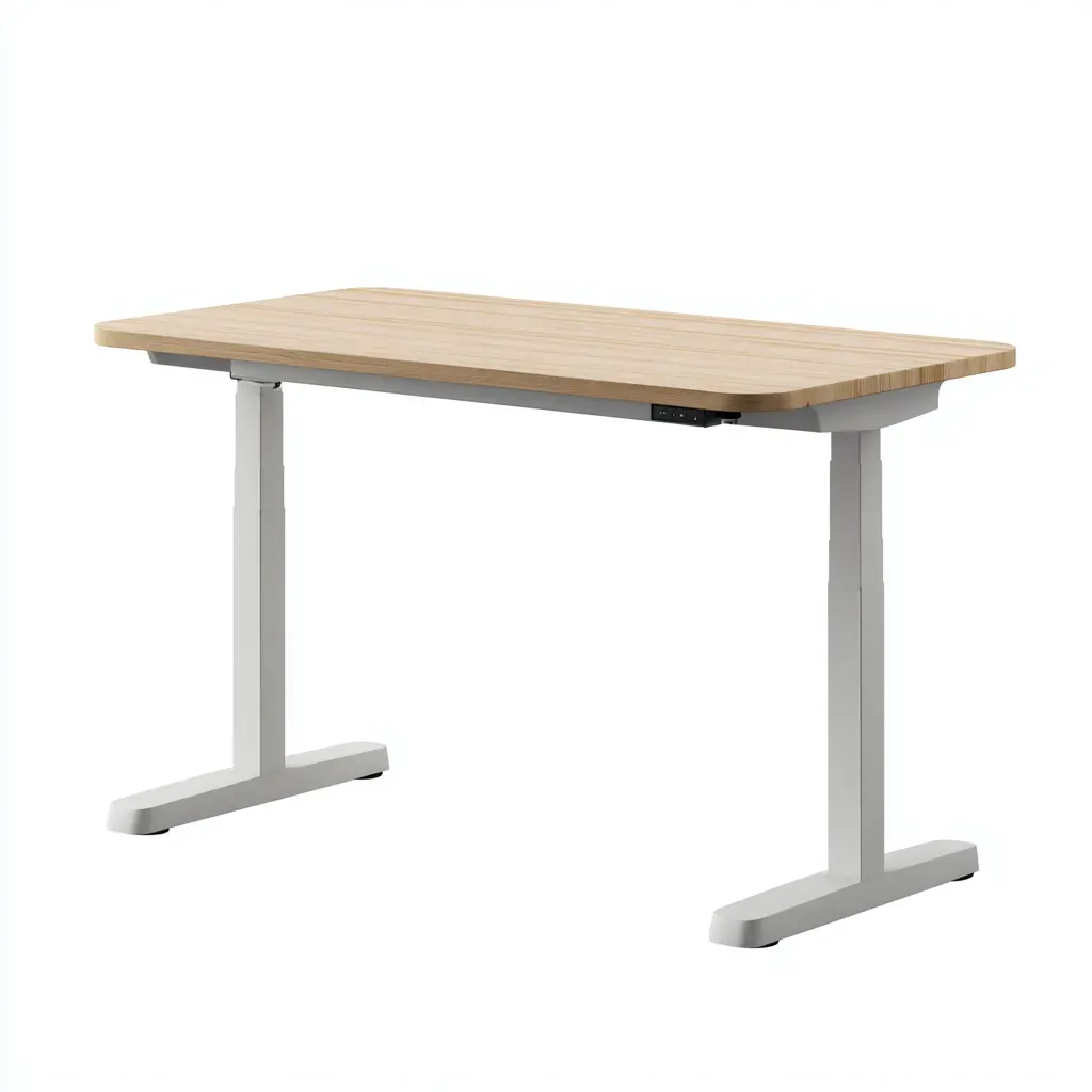 Bureau - Panneaux bois-métal - 120x65x118 cm - Chêne clair-blanc - Style moderne réglable-Tadiiaabode