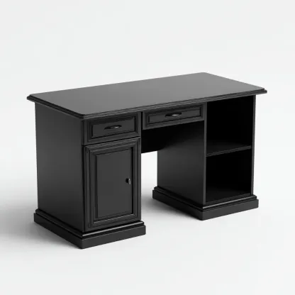 Bureau - Panneaux bois - 122x62x76 cm - Noir - Style classique contemporain-Tadiiaabode