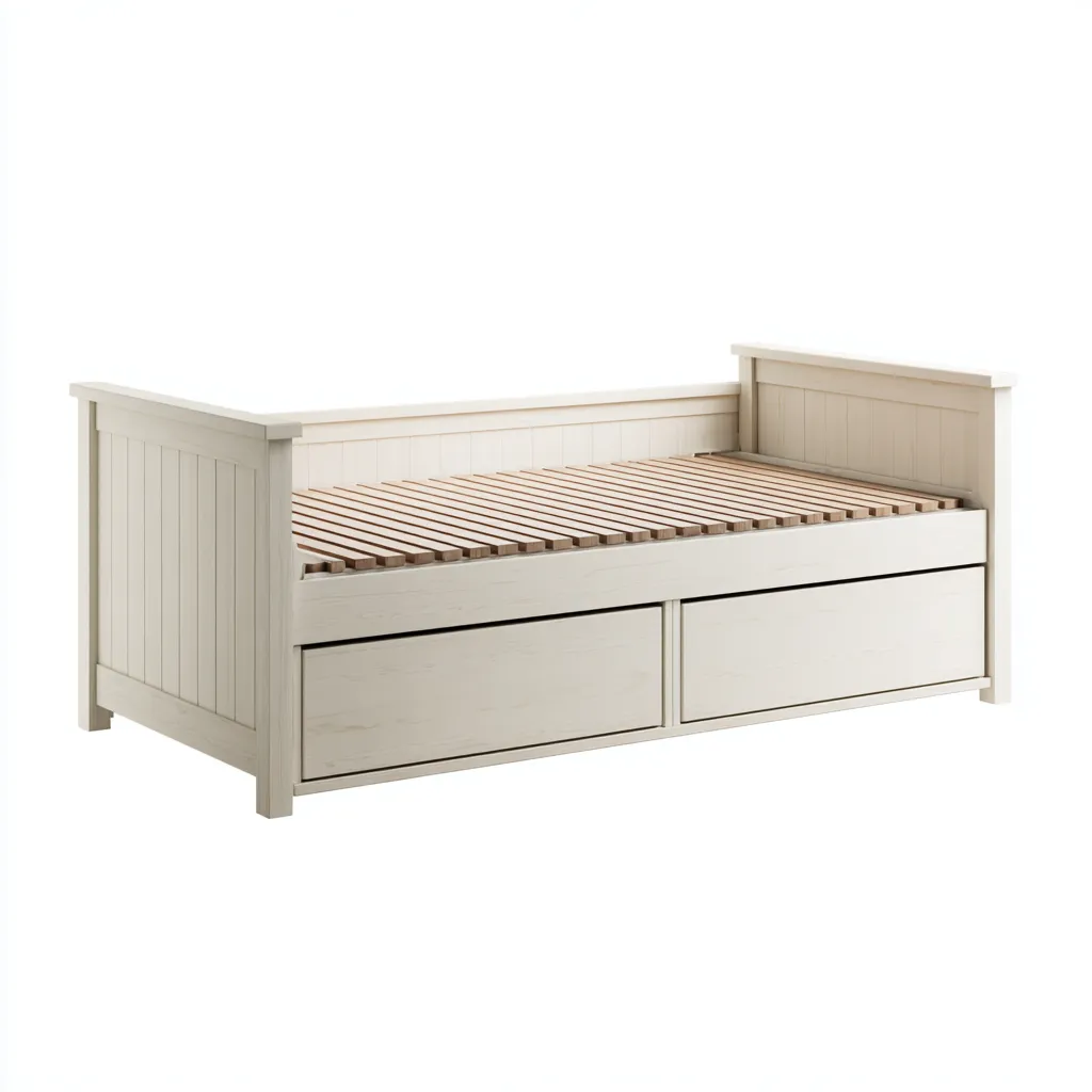 Canapé lit-Bois massif-199x95x80 cm-Blanc naturel-Style scandinave épuré-Tadiiaabode