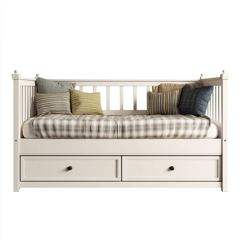 Canapé lit-Bois massif-197x91x77 cm-Blanc-Style classique moderne-Tadiiaabode