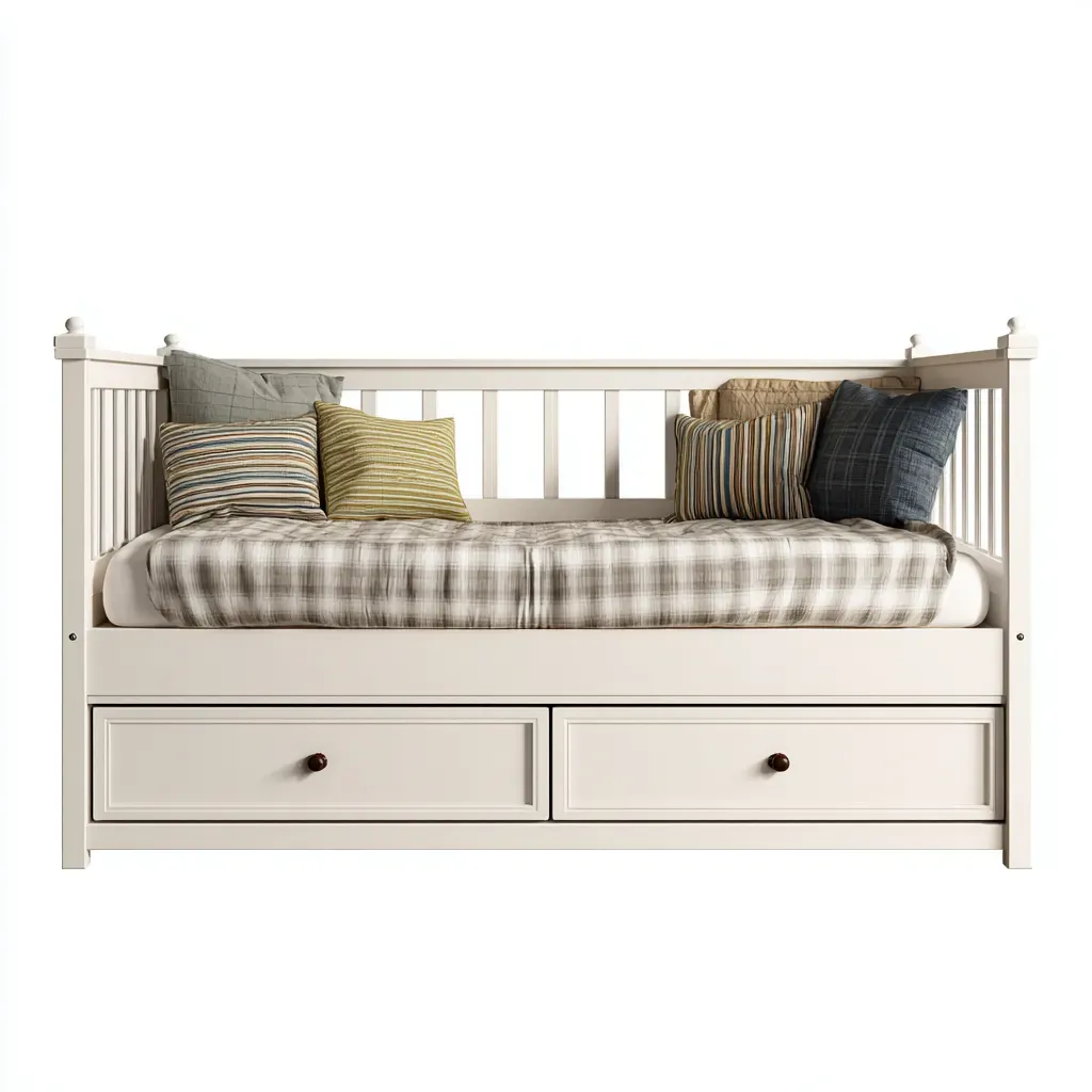 Canapé lit-Bois massif-197x91x77 cm-Blanc-Style classique moderne-Tadiiaabode