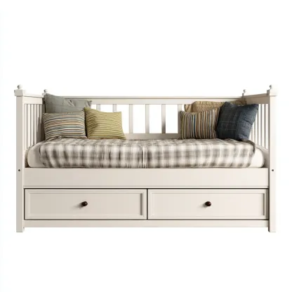 Canapé lit-Bois massif-197x91x77 cm-Blanc-Style classique moderne-Tadiiaabode