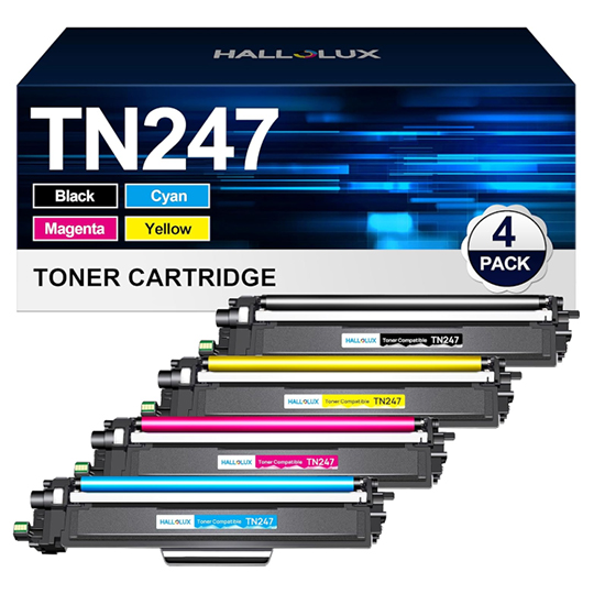 TN247 Toner Cartridge Compatible with Brother TN-243CMYK TN-247 Toner for Brother MFC-L3750CDW MFC-L3770CDW MFC-L3710CW DCP-L3550CDW DCP-L3510CDW HL-L3210CW HL-L3230CDW (Black, Cyan, Magenta, Yellow)