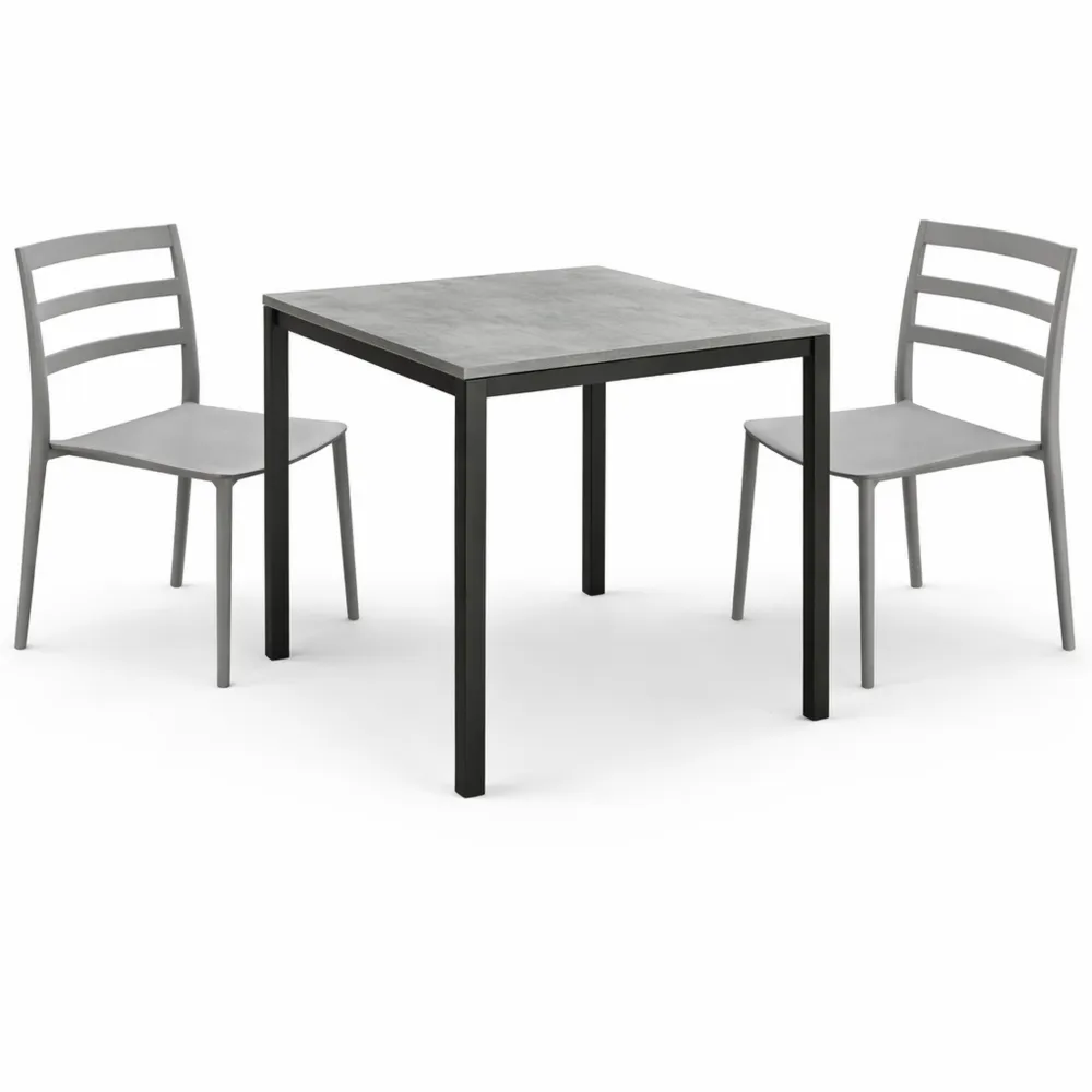 Tavolo Fisso da Bar e Ristorante, 80 x 80 x 75 cm, Grigio Cemento