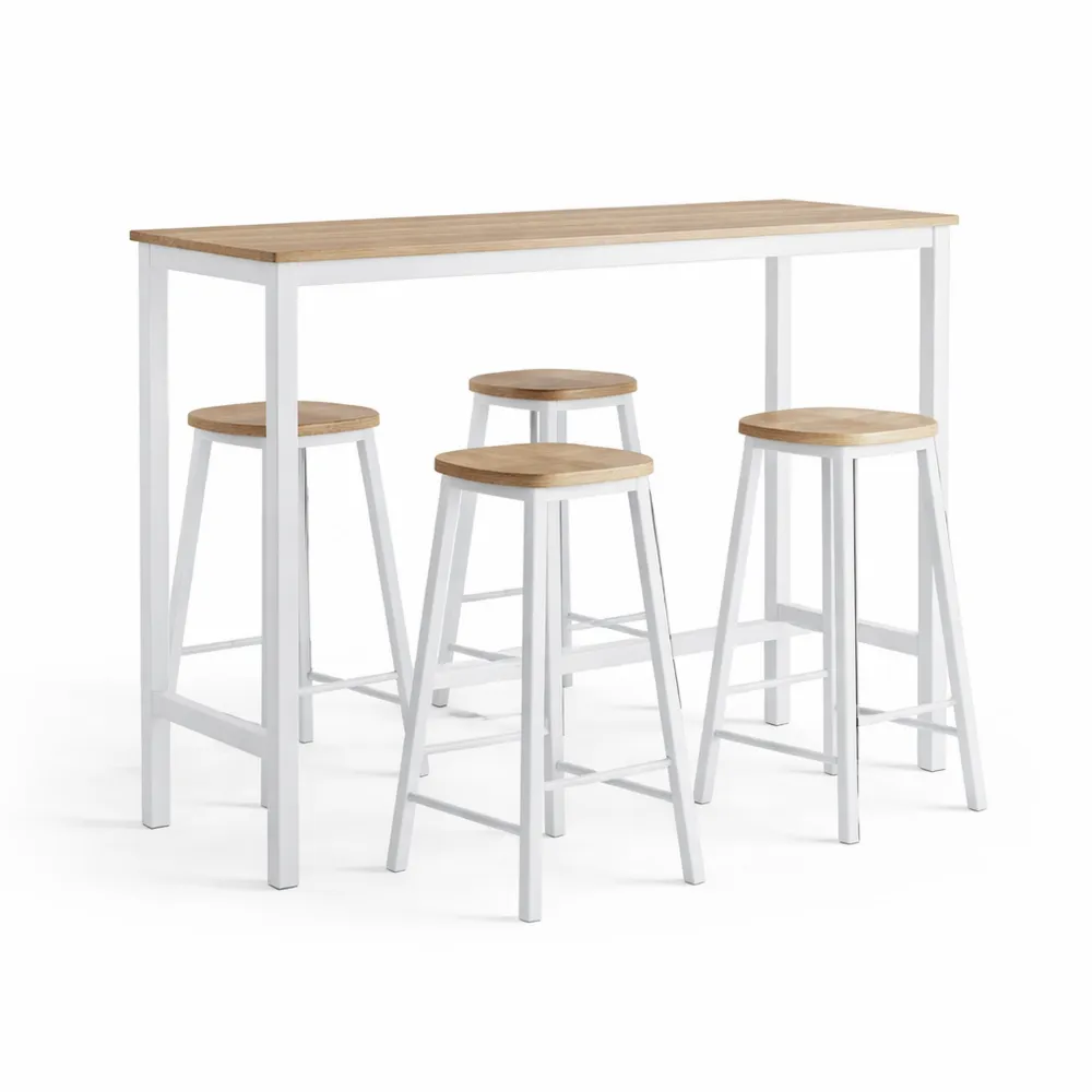 Set tavolo da bar con sgabelli per cucina e balcone, stile industriale