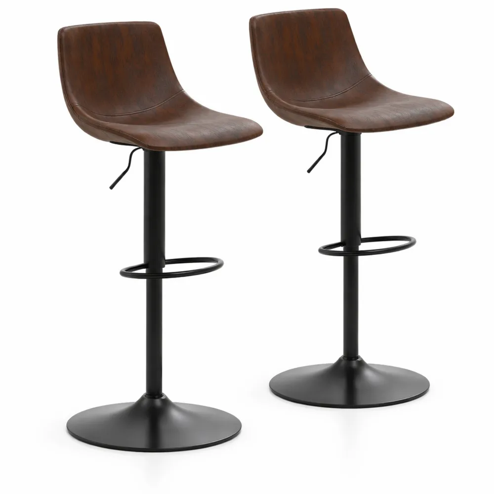 Set di 2 sgabelli da bar moderni regolabili e girevoli