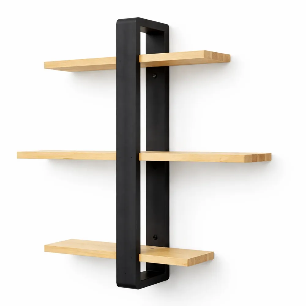 Mensole Sospese in Legno Massiccio per Soggiorno e Camera da Letto, Scaffali Decorativi con Ripiani Rimovibili, Dimensioni 50x58cm