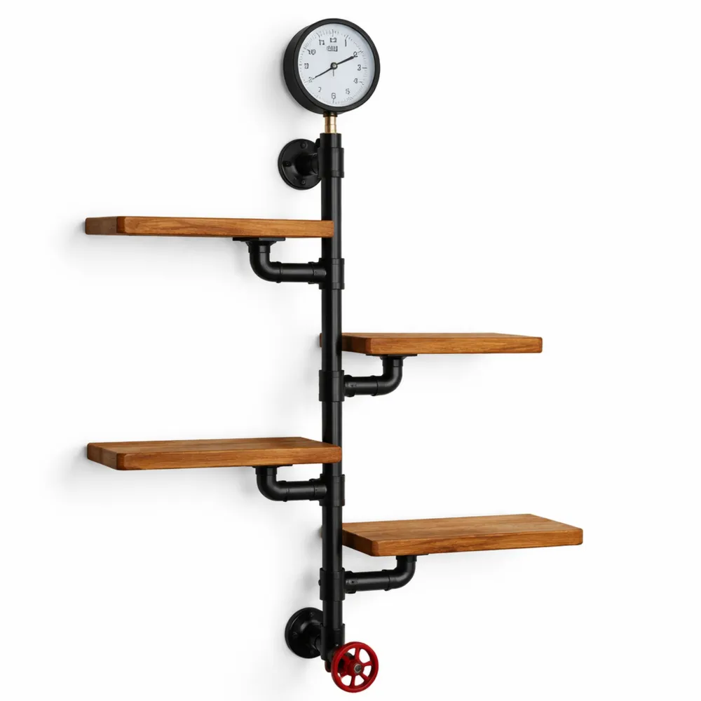 Scaffale da Parete a 4 Livelli per Decorazione Domestica