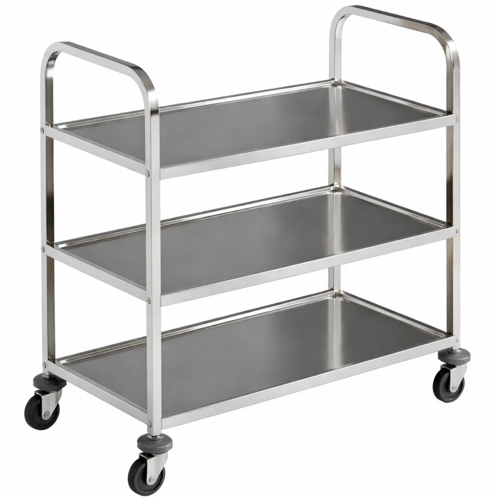 Carrello Cucina in Acciaio Inossidabile con Ripiani e Ruote