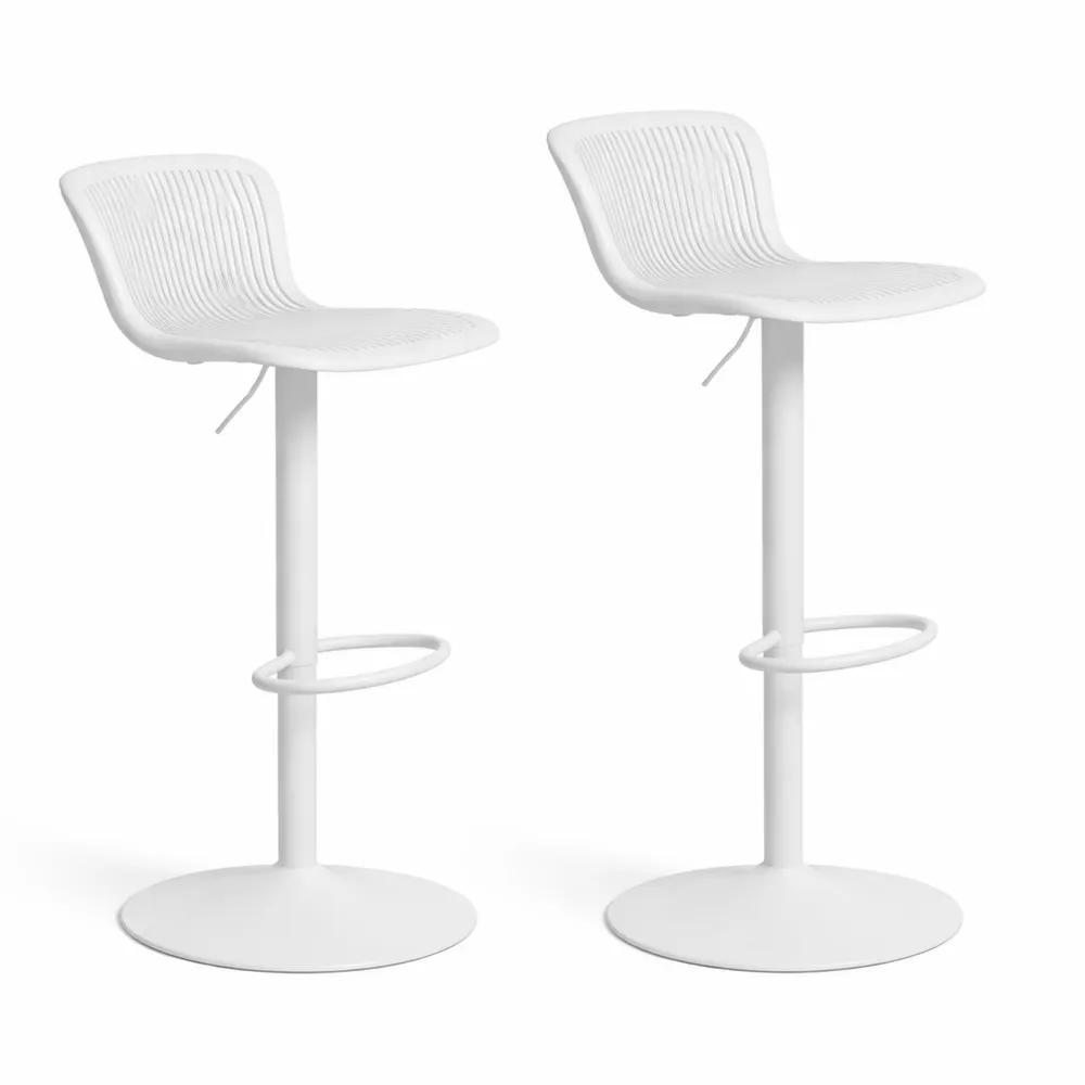 Set di 2 sgabelli da bar con schienali ergonomici e poggiapiedi regolabili