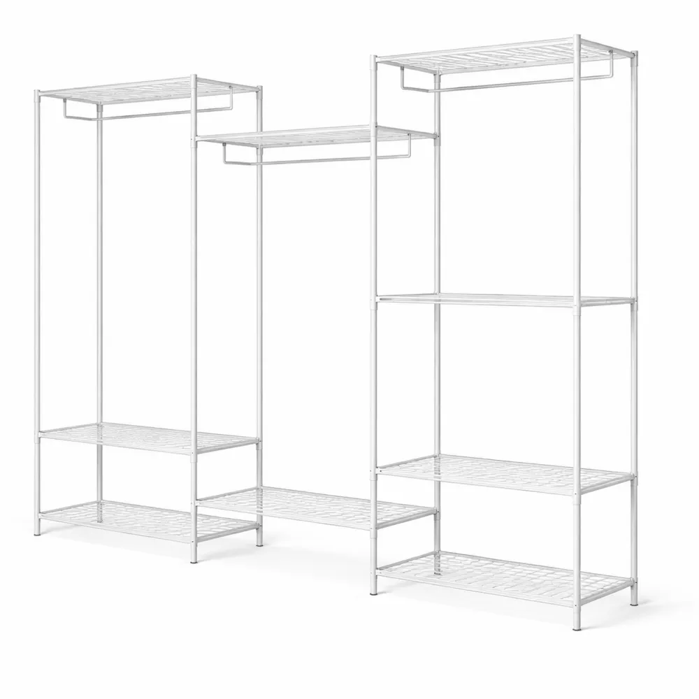 Armadio in Metallo con Ripiani Regolabili e Barre Appendiabiti