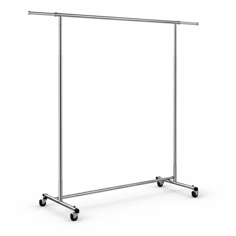 Appendiabiti con Ruote Regolabile in Metallo Cromato