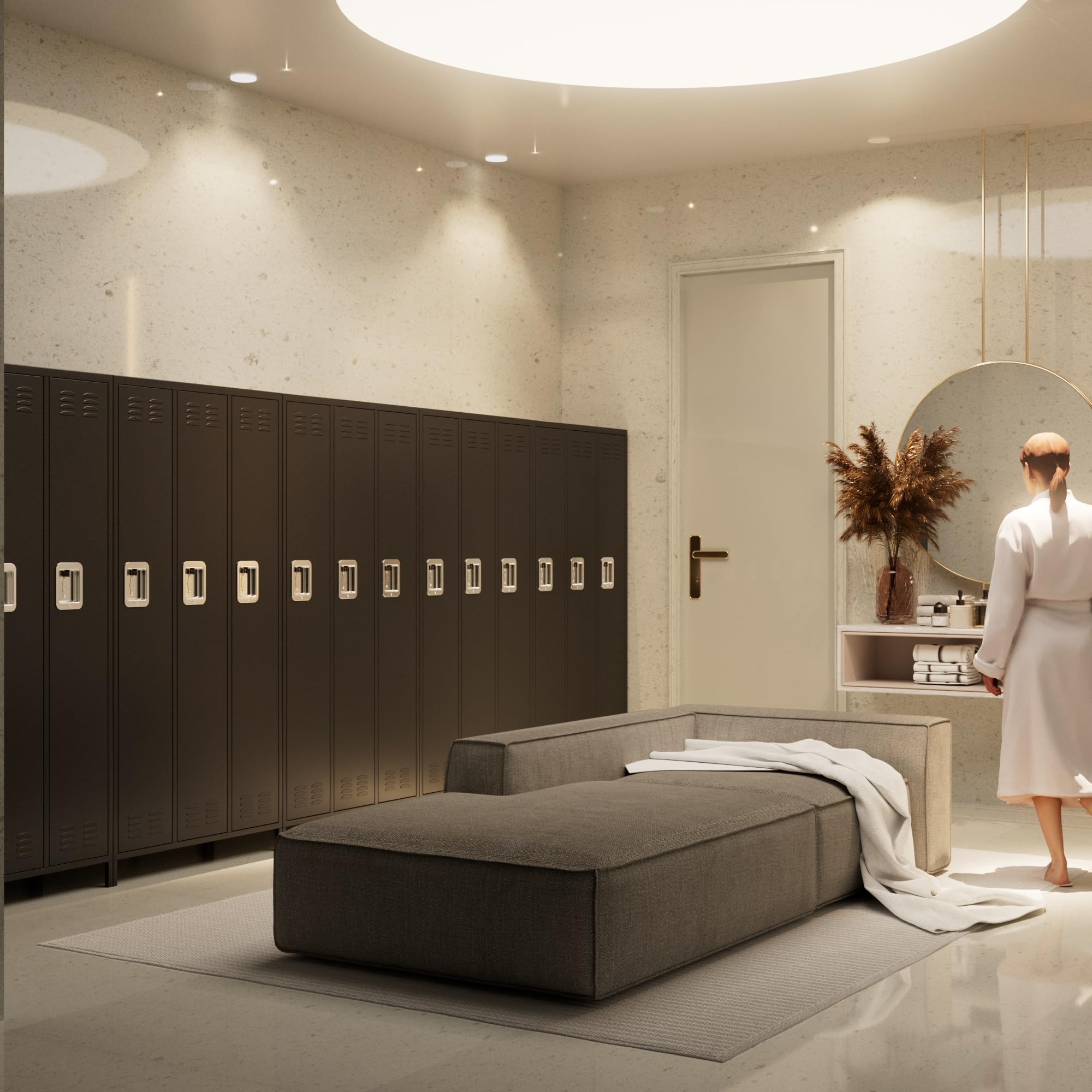 AOBABO metal storage locker (3 Door-Black)