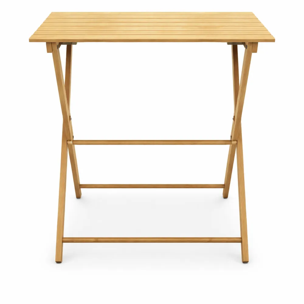 Tavolo Pieghevole Quadrato in Legno per Interni ed Esterni-Loftxel