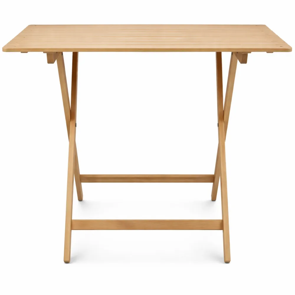 Tavolo Pieghevole Salvaspazio per Interni ed Esterni, 100x60x73.5 cm, Legno di Faggio-Loftxel