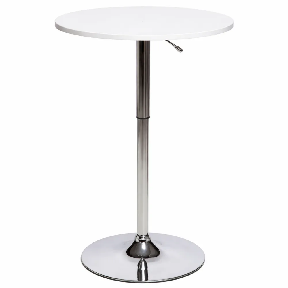 Tavolo da bar regolabile in altezza rotondo bianco-Loftxel
