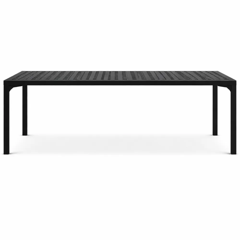 Tavolo da giardino rettangolare allungabile in metallo e polietilene per 6 o 10 persone-Loftxel