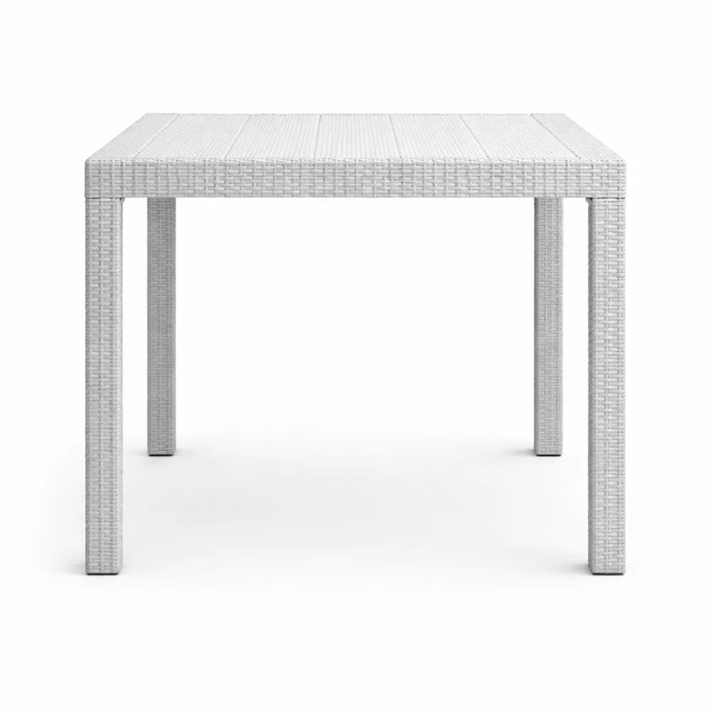 Tavolo da giardino quadrato 80x80 in plastica effetto rattan con foro ombrellone-Loftxel
