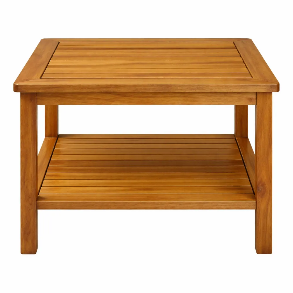Tavolino da Giardino in Legno di Acacia con Ripiani 45x45x45cm-Loftxel