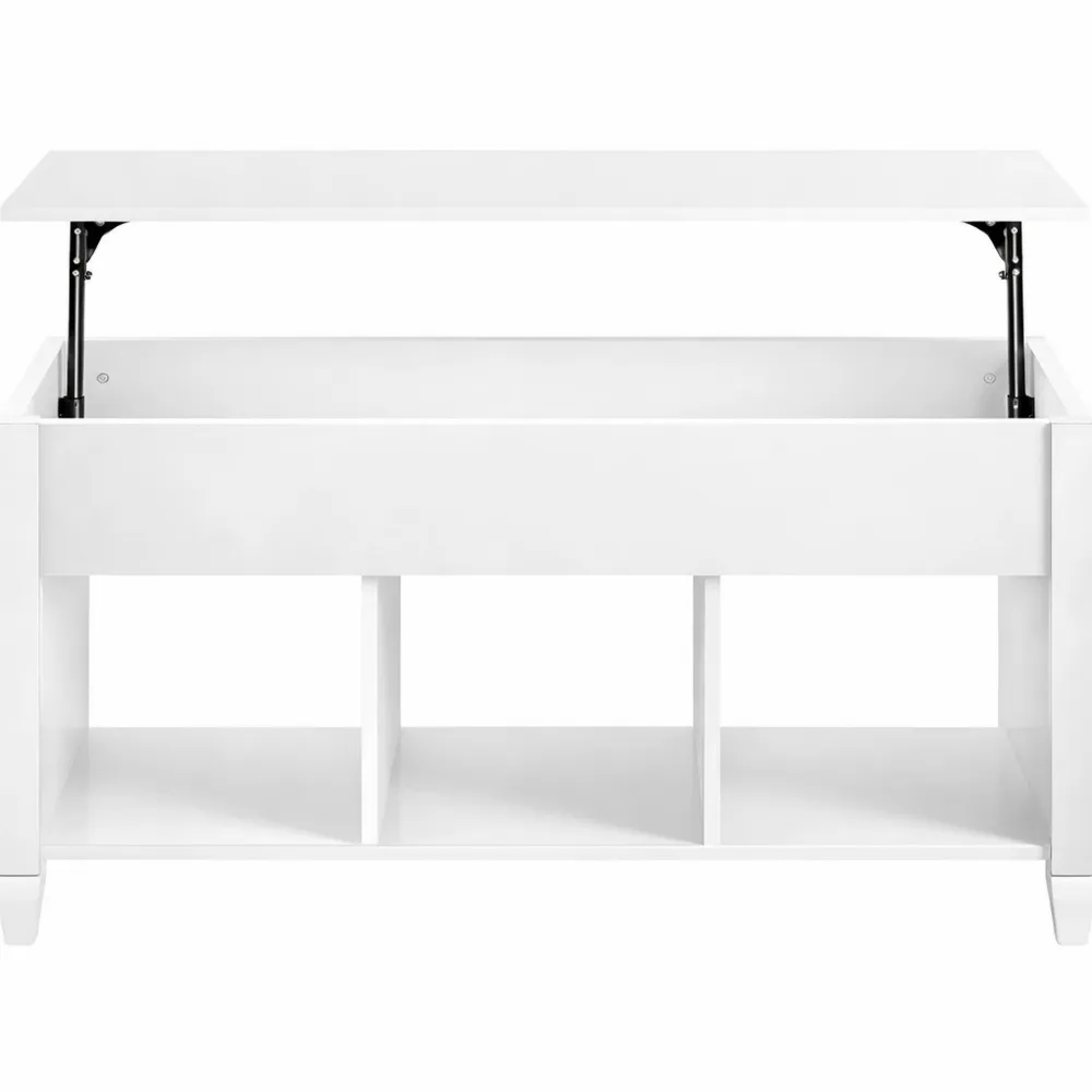 Tavolino da Caffè con Ripiano Sollevabile Bianco-Loftxel