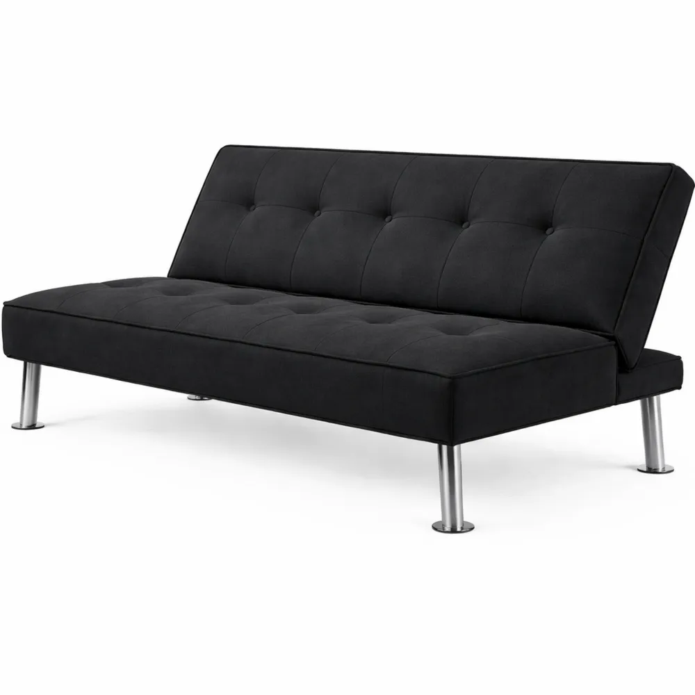 Divano letto trasformabile a 3 posti imbottito con gambe in metallo