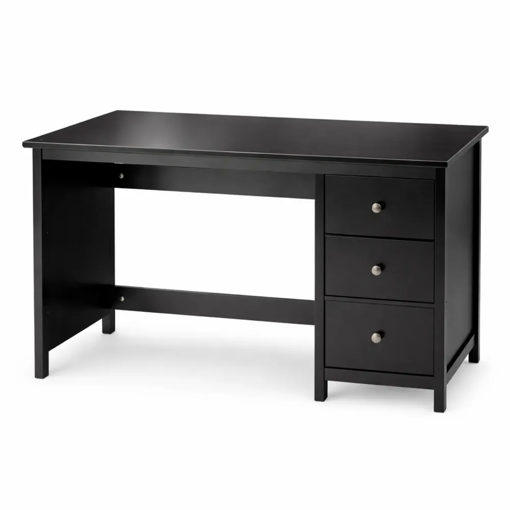 Scrivania Moderna per Computer con 3 Cassetti Scorrevoli, Superficie Impermeabile, 120x50x75 cm, Colore Nero