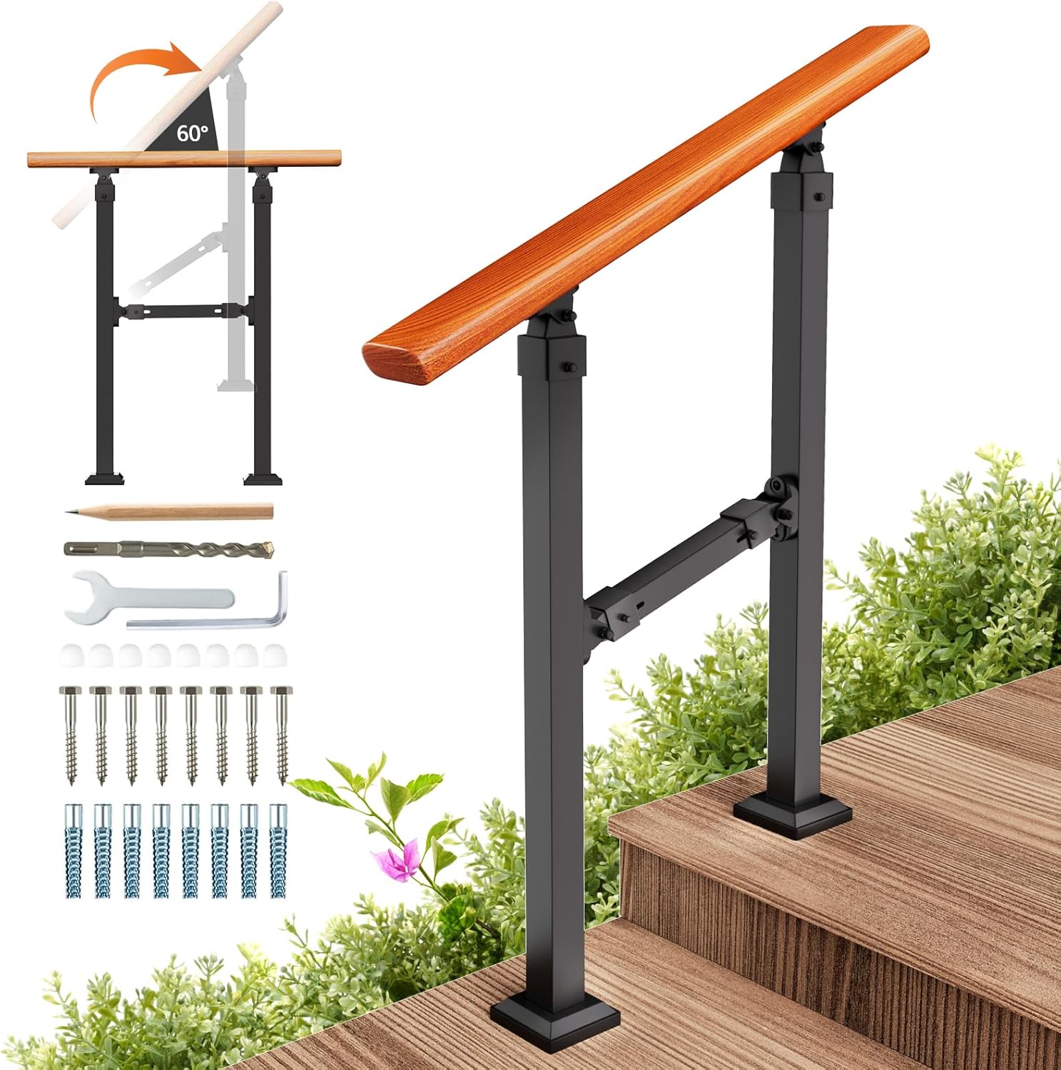 2 Step Hand Rails for Outdoor Steps
