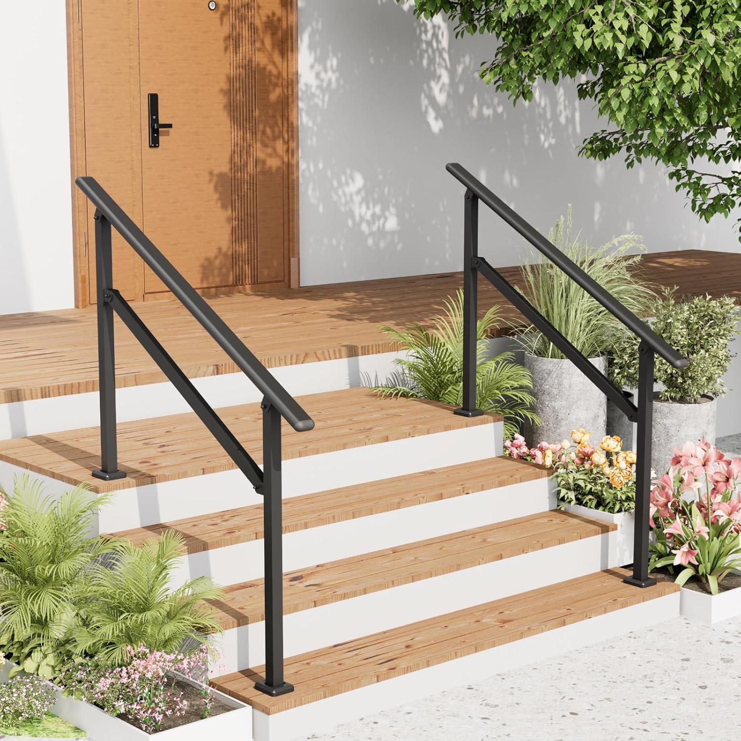 2 Pack Hand Rails for Outdoor Steps