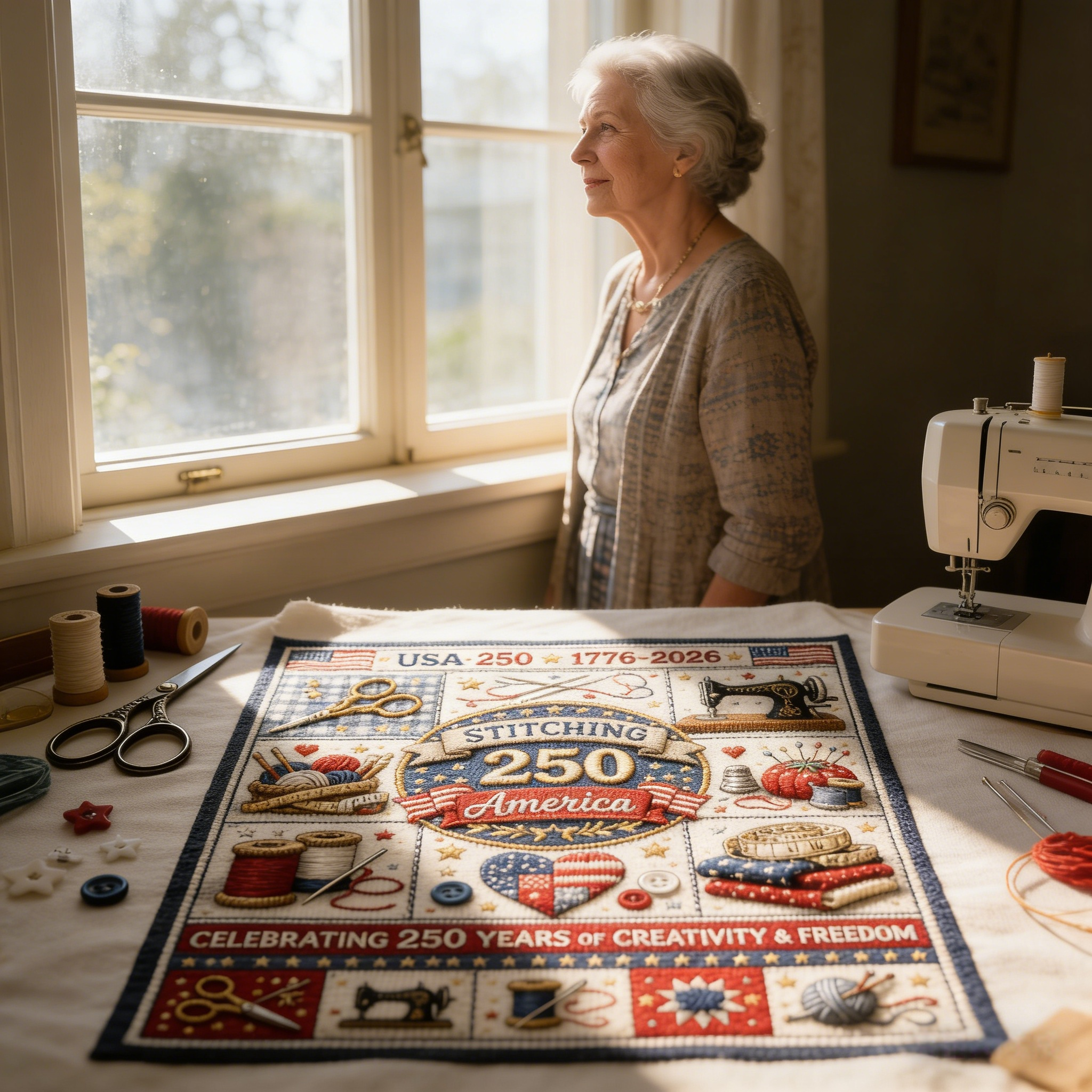 💕Last Day 60% OFF - Stitching America 250 Cross Stitch Kit