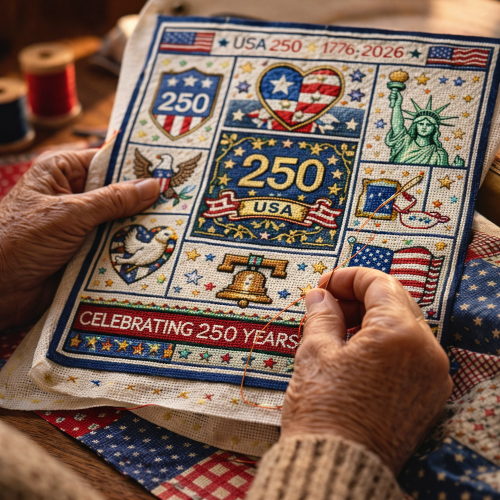USA 250th Anniversary Cross Stitch Kit