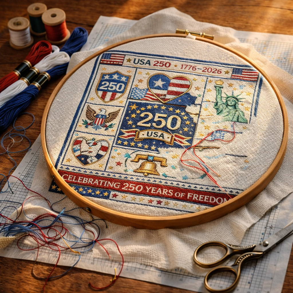 USA 250th Anniversary Cross Stitch Kit