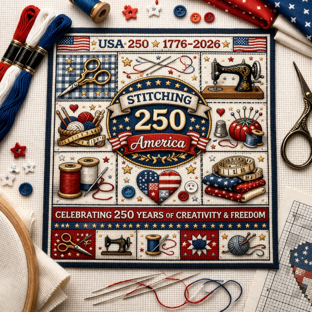 💕Last Day 60% OFF - Stitching America 250 Cross Stitch Kit