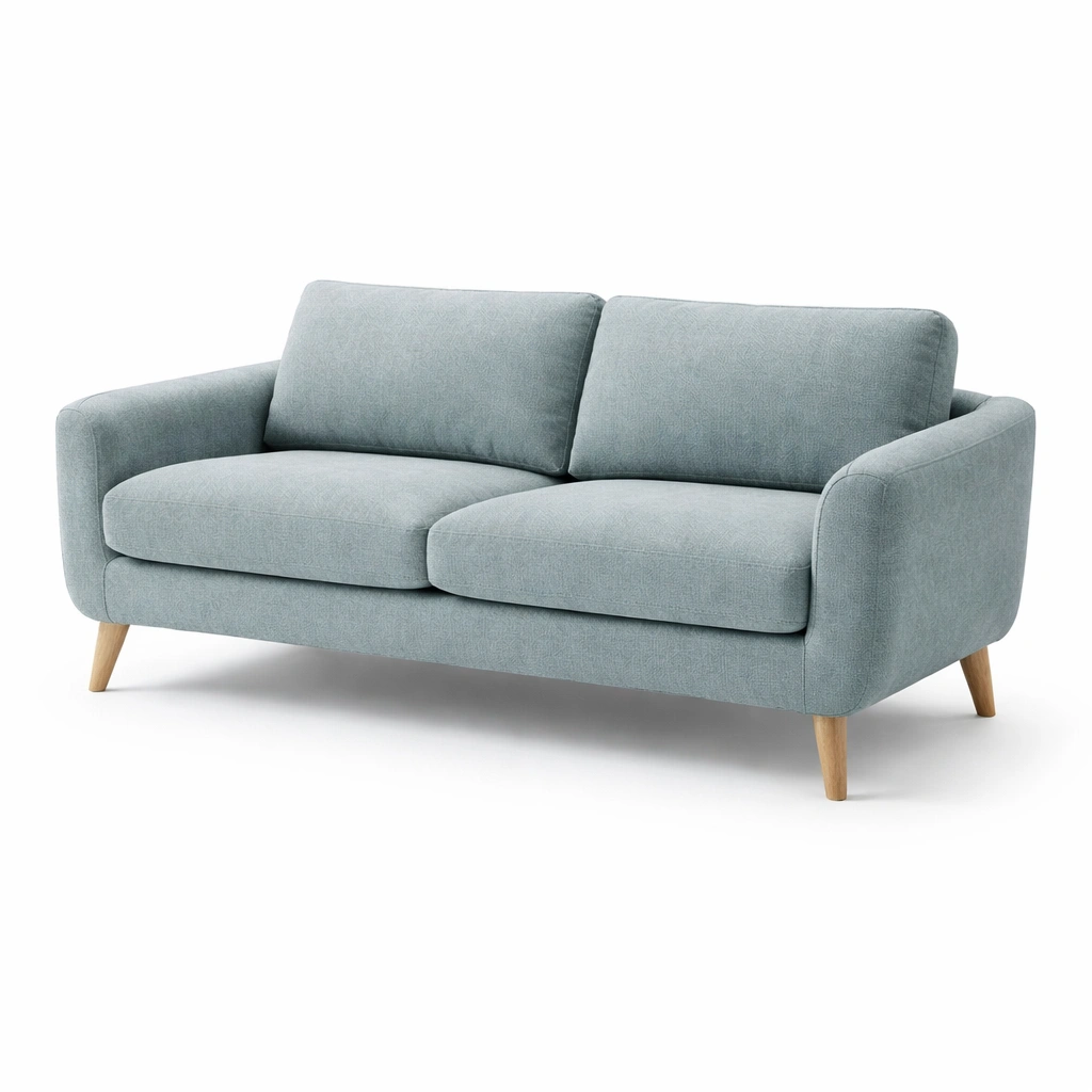 Sofa 2 Sitzer Blau Stoff Modern-wrivora