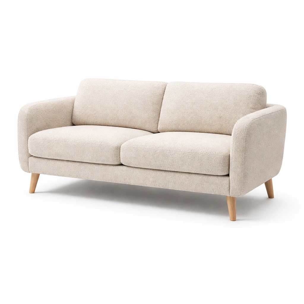 Sofa 2 Sitzer Beige Stoff Komfortabel-wrivora