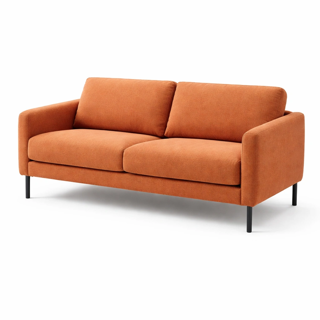 Sofa 2 Sitzer Orange Stoff Modern-wrivora