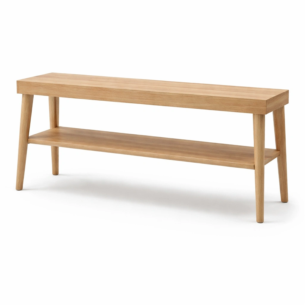 Holzbank Natur mit Ablagefach-wrivora
