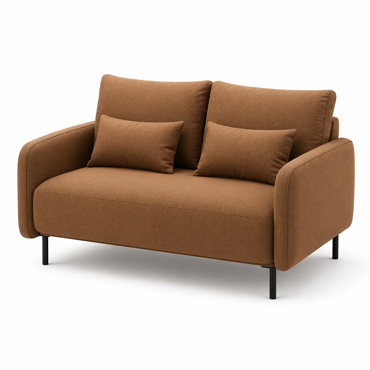 Sofa 2 Sitzer Braun Stoff mit Kissen-wrivora