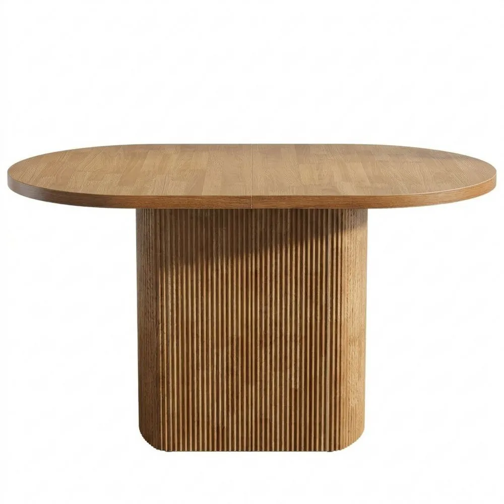 Ovaler Esstisch für 4 Personen, rustikale Holzoptik, ideal für Küche und Wohnzimmer, kompakte Größe 120 x 70 x 75,5 cm